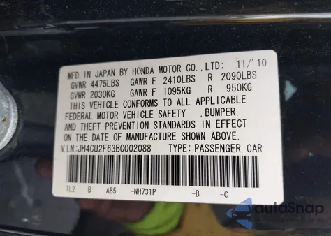 2011 Acura Tsx 2.4 from USA, damaged, VIN JH4CU2F63BC002088